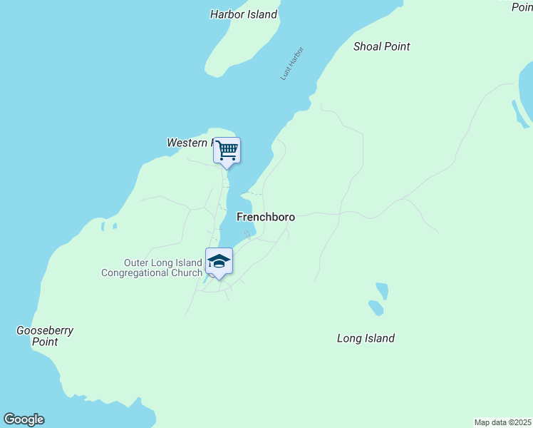 map of restaurants, bars, coffee shops, grocery stores, and more near in Frenchboro