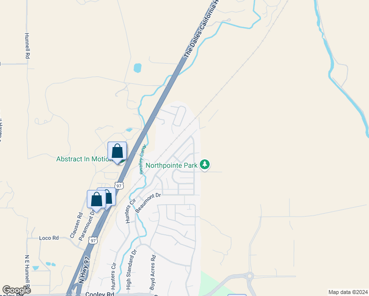 map of restaurants, bars, coffee shops, grocery stores, and more near 63848 Hunters Circle in Bend