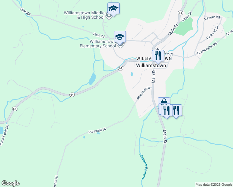 map of restaurants, bars, coffee shops, grocery stores, and more near 232 Garden Street in Williamstown