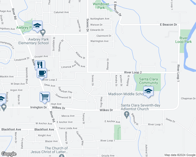 map of restaurants, bars, coffee shops, grocery stores, and more near 588 Cinderella Loop in Eugene