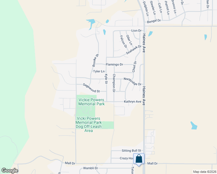 map of restaurants, bars, coffee shops, grocery stores, and more near 3438 Kyle Street in Rapid City