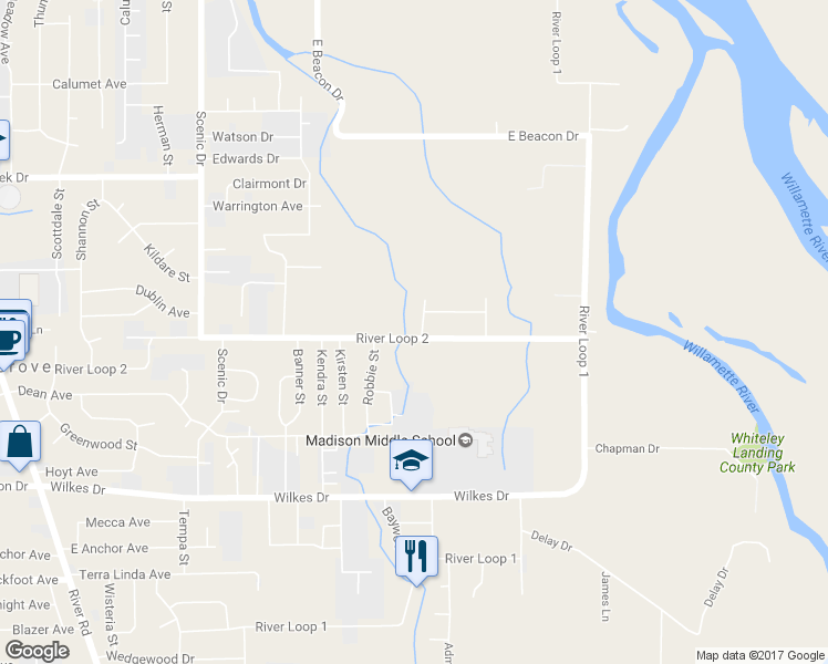 map of restaurants, bars, coffee shops, grocery stores, and more near 3910 Andover Street in Eugene