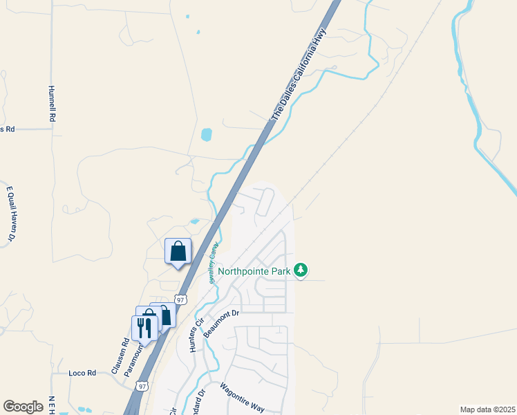 map of restaurants, bars, coffee shops, grocery stores, and more near 63930 North Highway 97 in Bend