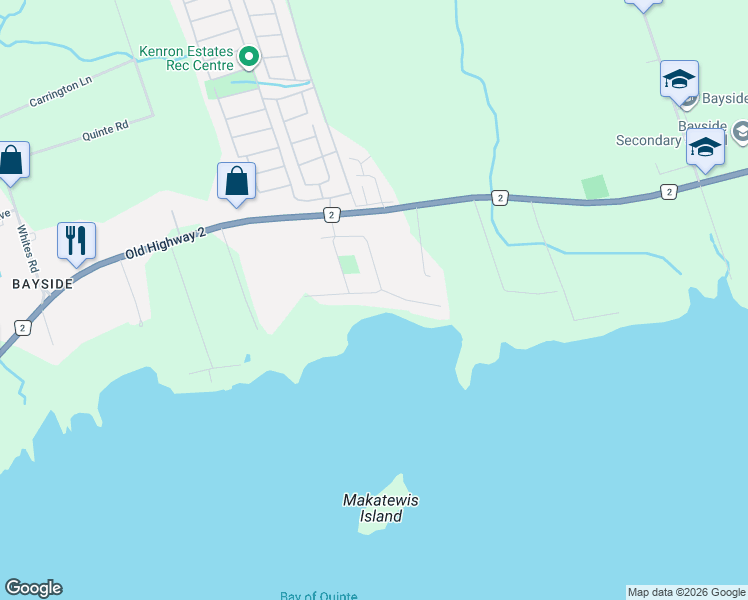 map of restaurants, bars, coffee shops, grocery stores, and more near 9 Dorthy Drive in Quinte West
