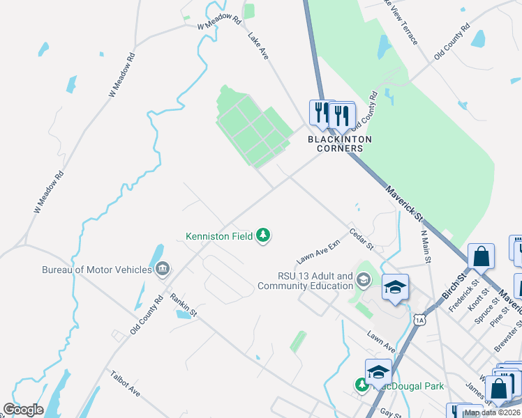 map of restaurants, bars, coffee shops, grocery stores, and more near 392 Old County Road in Rockland