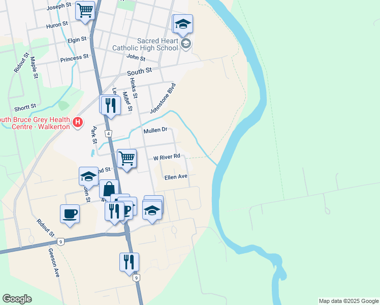 25 West River Road, Walkerton ON Walk Score