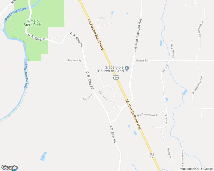 map of restaurants, bars, coffee shops, grocery stores, and more near 63925 Sunset Drive in Bend