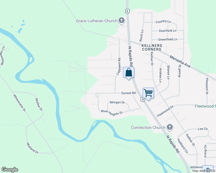 map of restaurants, bars, coffee shops, grocery stores, and more near 4917 Nicyssa Lane in Manitowoc