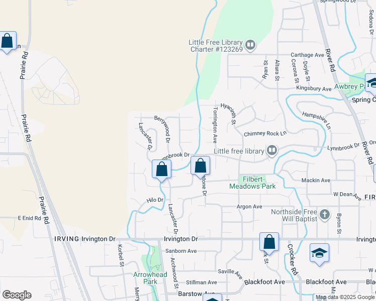 map of restaurants, bars, coffee shops, grocery stores, and more near 463 Lynnbrook Drive in Eugene