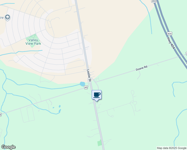 map of restaurants, bars, coffee shops, grocery stores, and more near 19763 Doane Road in East Gwillimbury