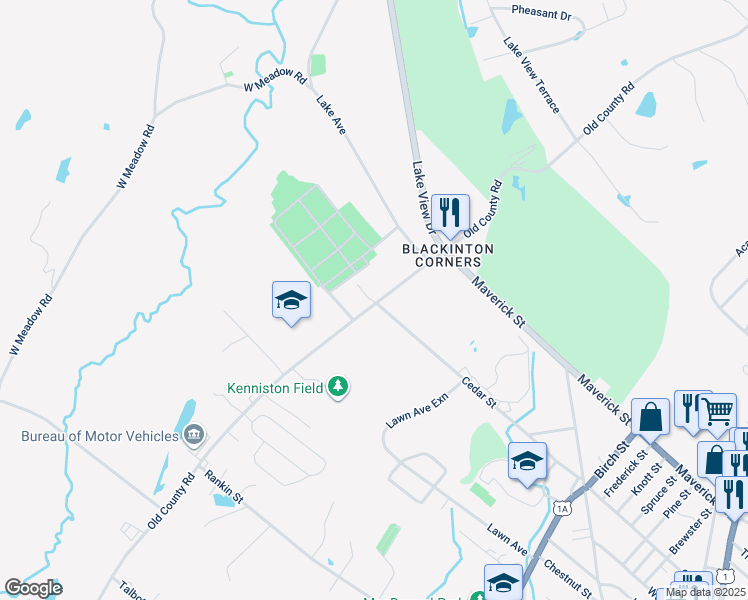map of restaurants, bars, coffee shops, grocery stores, and more near 492 Old County Road in Rockland