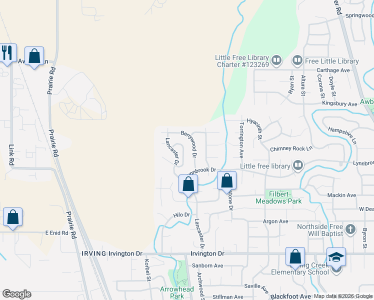 map of restaurants, bars, coffee shops, grocery stores, and more near 4145 Eddystone Place in Eugene