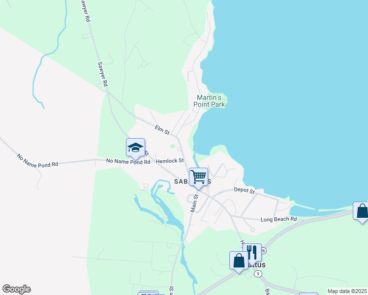 map of restaurants, bars, coffee shops, grocery stores, and more near 71 Elm Street in Sabattus