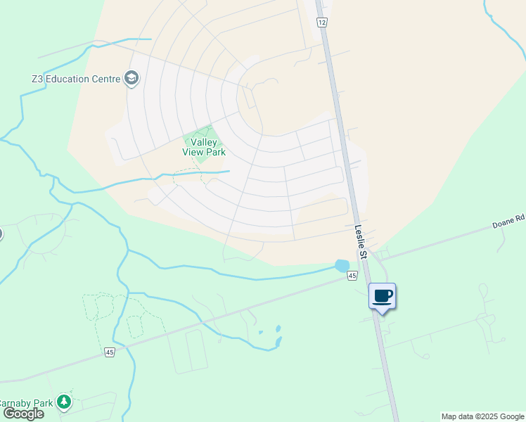 map of restaurants, bars, coffee shops, grocery stores, and more near Blazing Star Street in East Gwillimbury