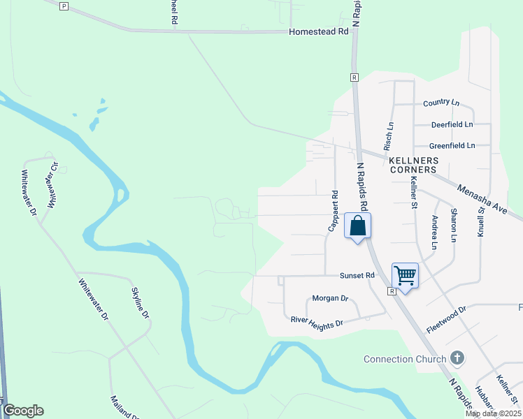 map of restaurants, bars, coffee shops, grocery stores, and more near 5124 Elmer Lane in Manitowoc