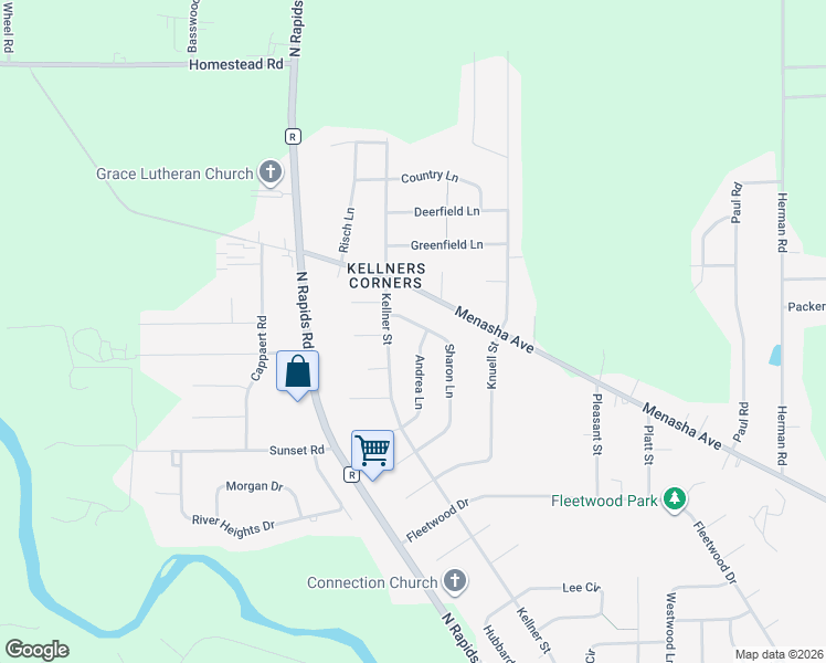 map of restaurants, bars, coffee shops, grocery stores, and more near 2111 Sharon Lane in Manitowoc