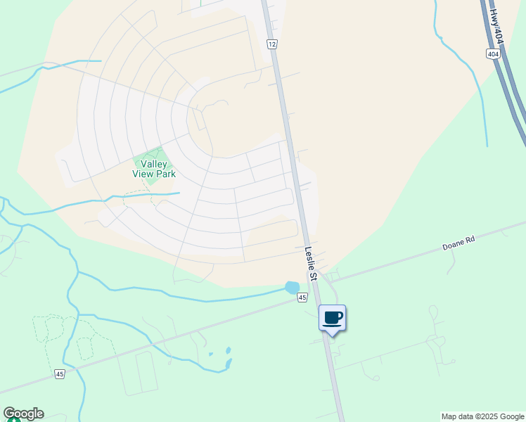 map of restaurants, bars, coffee shops, grocery stores, and more near Mondial Crescent in East Gwillimbury