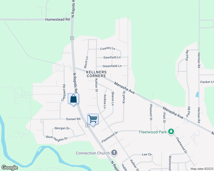 map of restaurants, bars, coffee shops, grocery stores, and more near 2111 Sharon Lane in Manitowoc