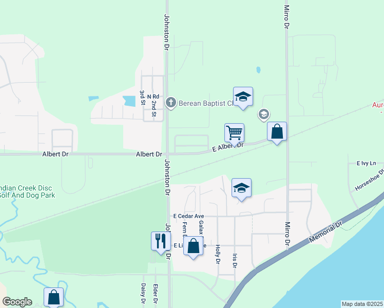 map of restaurants, bars, coffee shops, grocery stores, and more near 643-833 East Albert Drive in Manitowoc