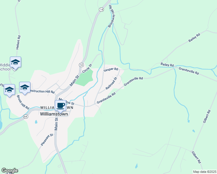 map of restaurants, bars, coffee shops, grocery stores, and more near 40 Railroad Street in Williamstown