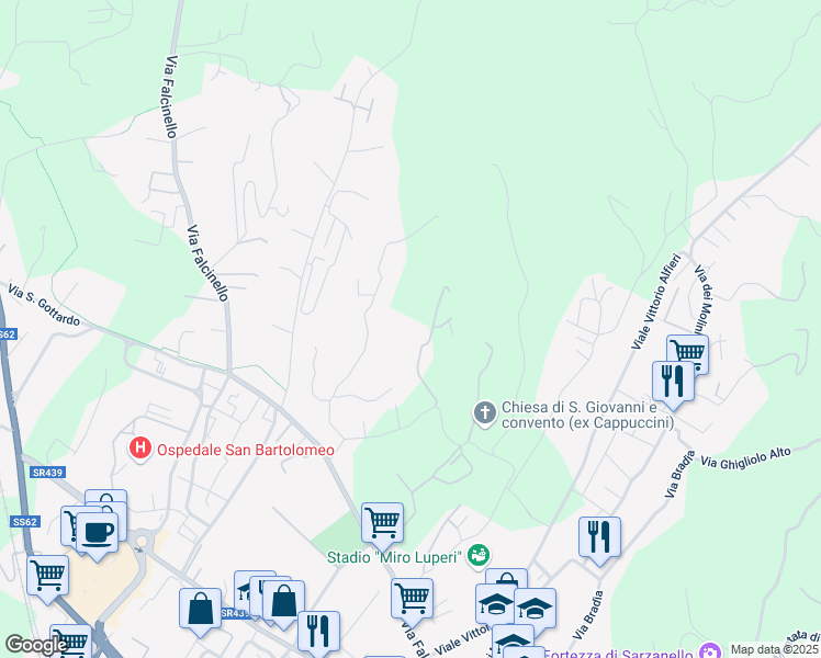 map of restaurants, bars, coffee shops, grocery stores, and more near 27 Via Triboli in Provincia della Spezia