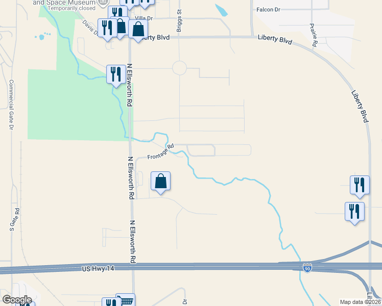 map of restaurants, bars, coffee shops, grocery stores, and more near 240 North Ellsworth Road in Box Elder