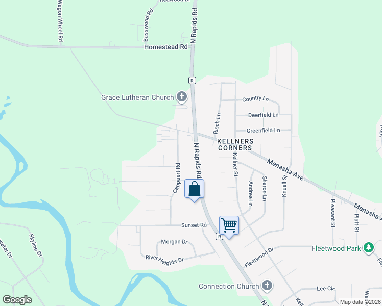 map of restaurants, bars, coffee shops, grocery stores, and more near 4709 Menasha Avenue in Manitowoc