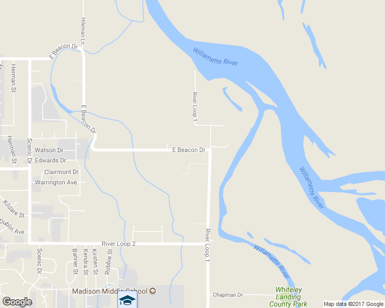 map of restaurants, bars, coffee shops, grocery stores, and more near 1900 East Beacon Drive in Eugene