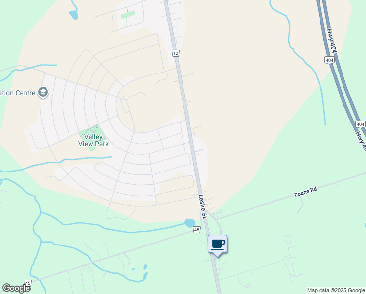 map of restaurants, bars, coffee shops, grocery stores, and more near 1 Walter English Drive in East Gwillimbury