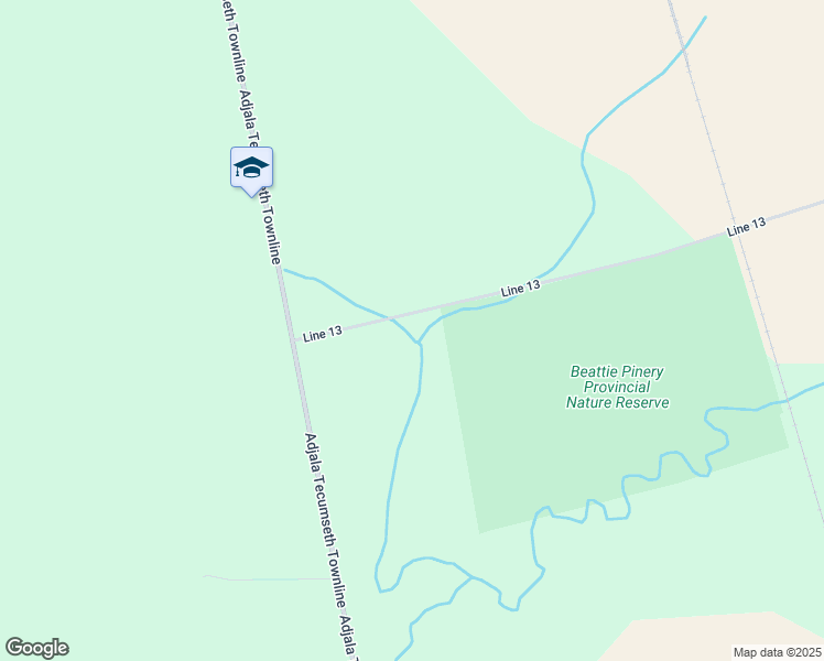 map of restaurants, bars, coffee shops, grocery stores, and more near 7271 Line 13 in New Tecumseth