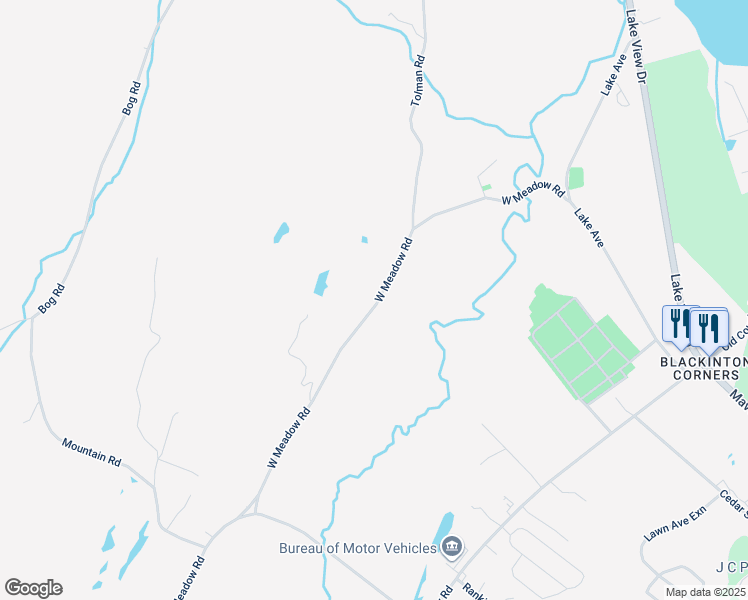 map of restaurants, bars, coffee shops, grocery stores, and more near 191 West Meadow Road in Rockland