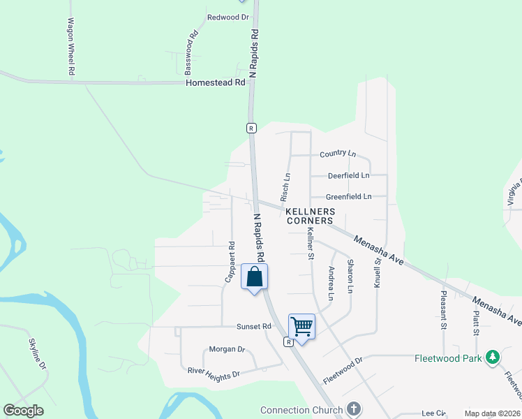 map of restaurants, bars, coffee shops, grocery stores, and more near 4709 Menasha Avenue in Manitowoc