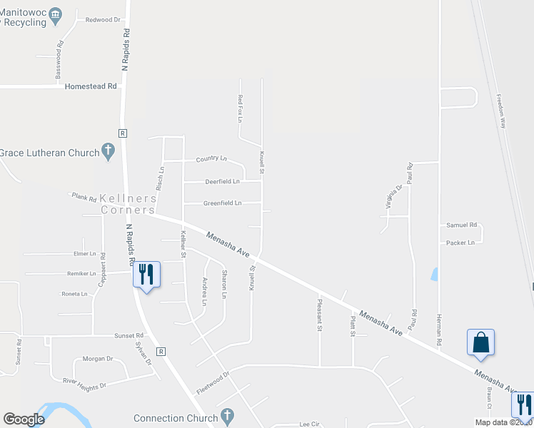 map of restaurants, bars, coffee shops, grocery stores, and more near 4251 Last Court in Manitowoc