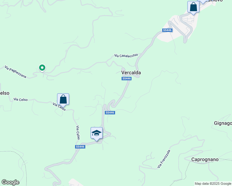 map of restaurants, bars, coffee shops, grocery stores, and more near Via Palazzina in Massa and Carrara