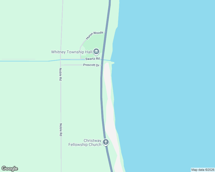 map of restaurants, bars, coffee shops, grocery stores, and more near 1430-1444 North Huron Road in Tawas City