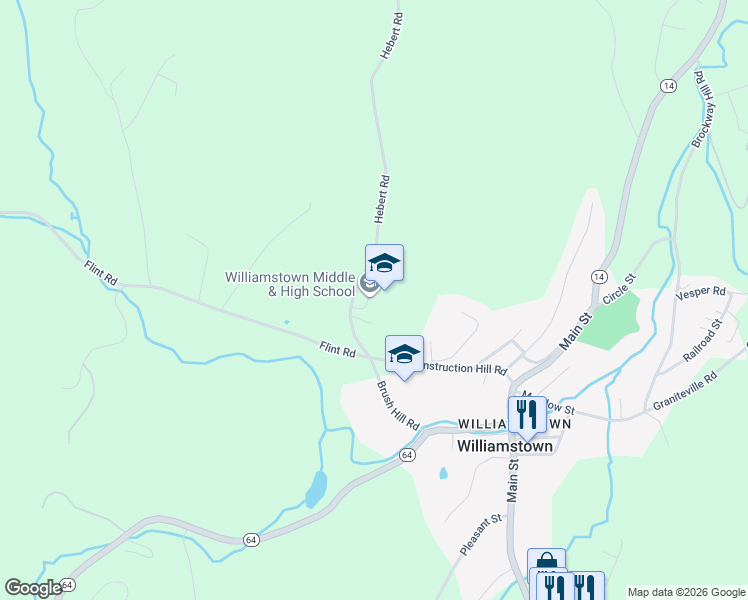 map of restaurants, bars, coffee shops, grocery stores, and more near 120 Hebert Road in Williamstown