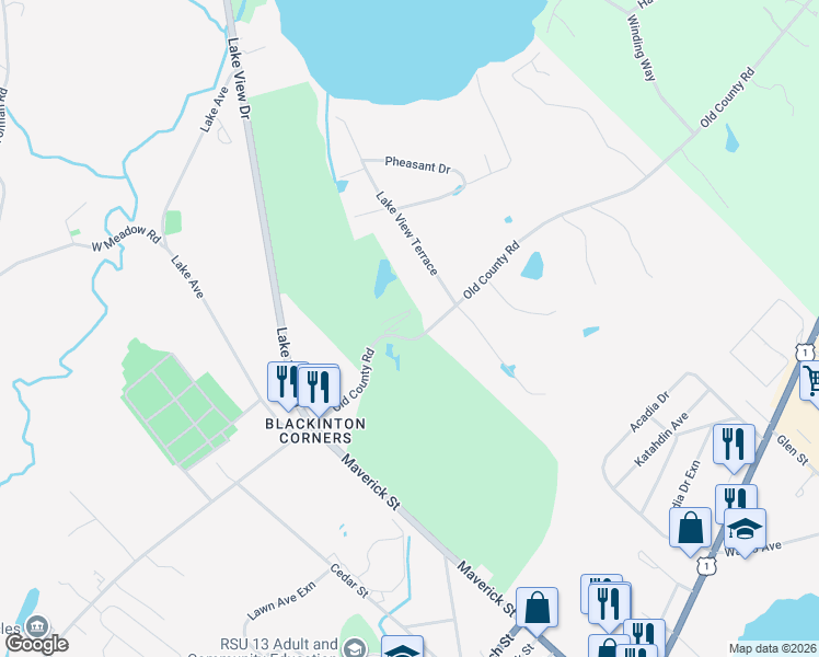 map of restaurants, bars, coffee shops, grocery stores, and more near 606 Old County Road in Rockland