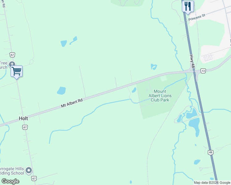 map of restaurants, bars, coffee shops, grocery stores, and more near 4828-4932 Mount Albert Road in Mount Albert