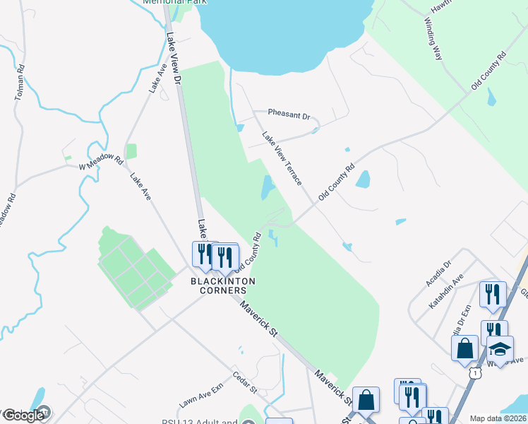 map of restaurants, bars, coffee shops, grocery stores, and more near 606 Old County Road in Rockland