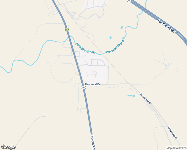 map of restaurants, bars, coffee shops, grocery stores, and more near 4398 Universal Drive in Rapid City