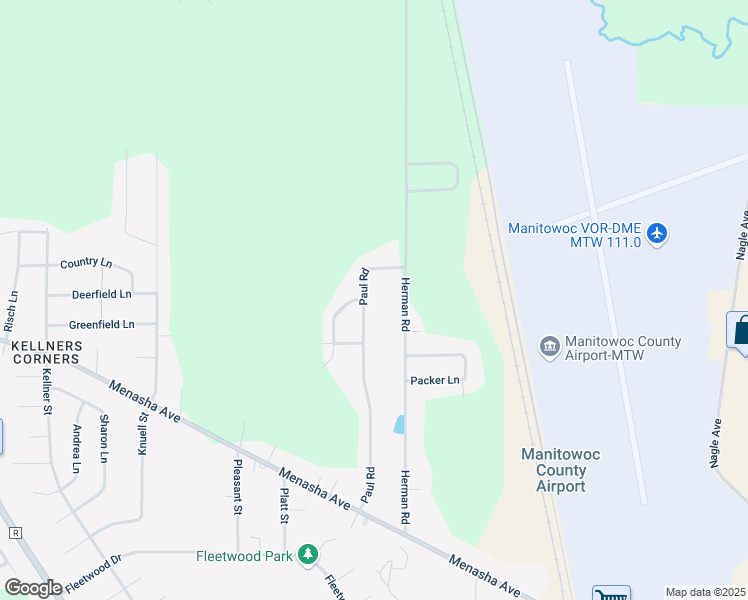 map of restaurants, bars, coffee shops, grocery stores, and more near 2406 Herman Road in Manitowoc