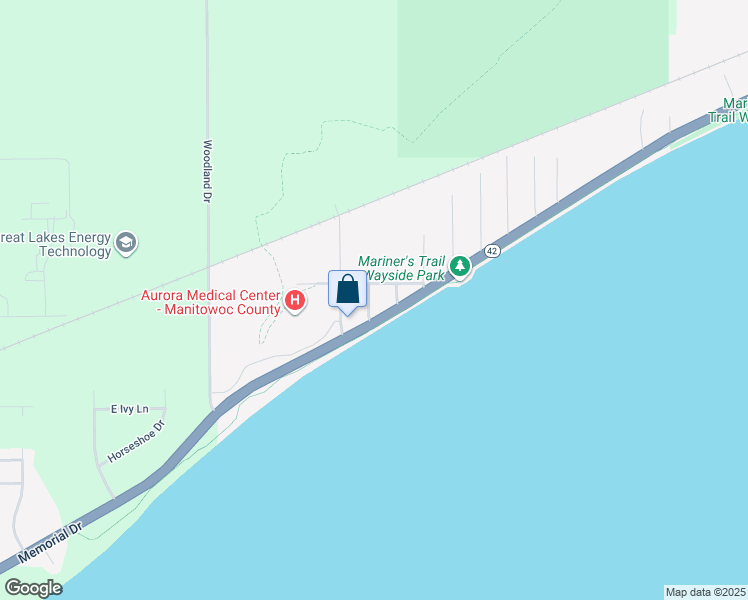 map of restaurants, bars, coffee shops, grocery stores, and more near 119 Eleonor Street in Two Rivers