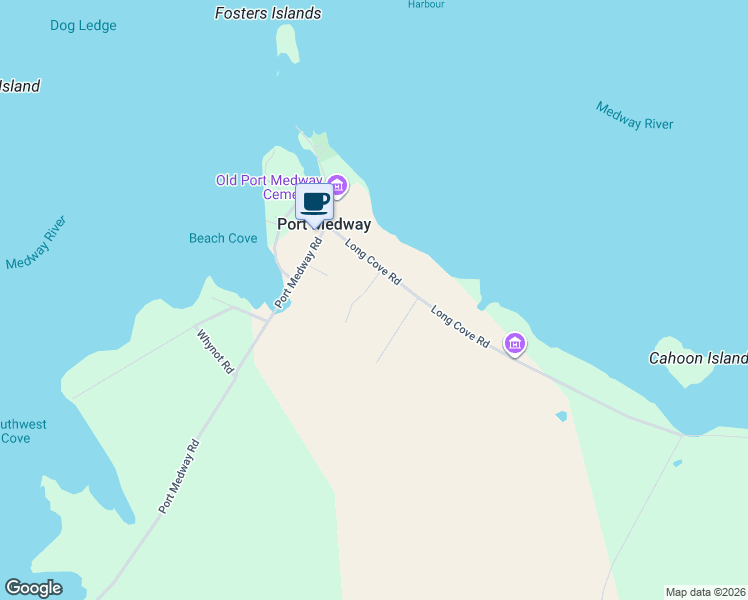 map of restaurants, bars, coffee shops, grocery stores, and more near 58 Long Cove Road in Port Medway