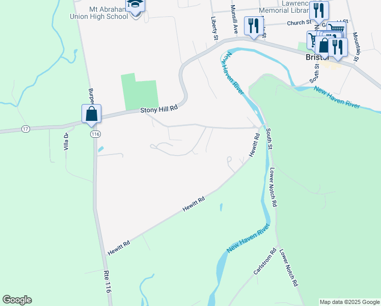 map of restaurants, bars, coffee shops, grocery stores, and more near 11 Woodland Dr in Bristol