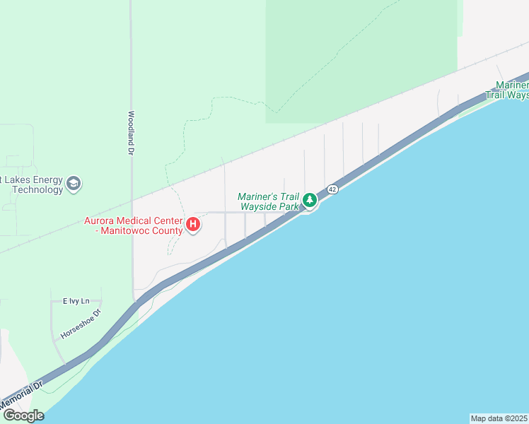 map of restaurants, bars, coffee shops, grocery stores, and more near 215 Jessie Street in Two Rivers