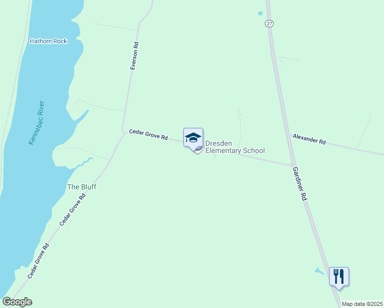 map of restaurants, bars, coffee shops, grocery stores, and more near 86 Cedar Grove Road in Dresden