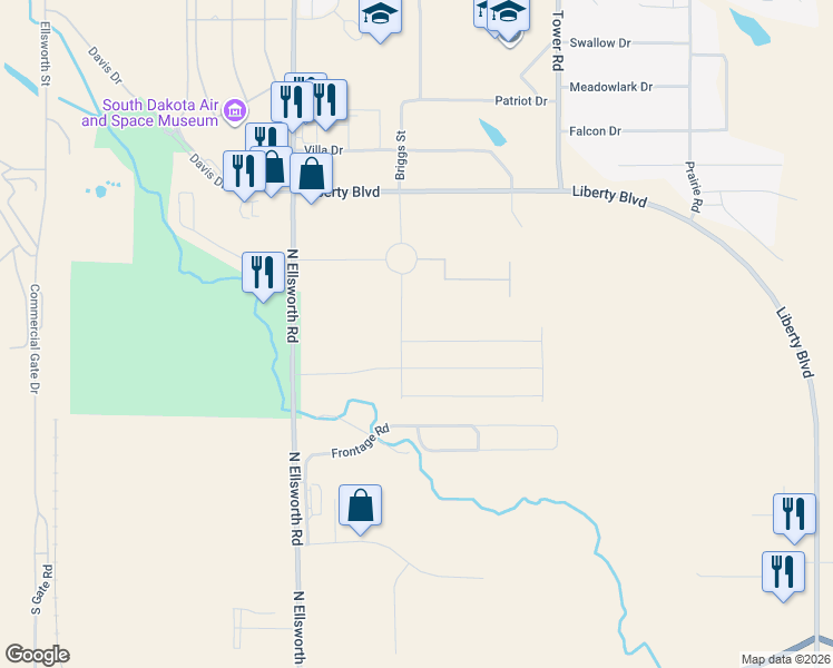 map of restaurants, bars, coffee shops, grocery stores, and more near 420-428 North Ellsworth Road in Box Elder