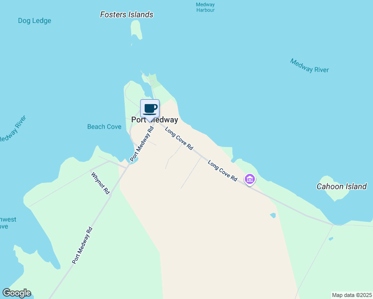 map of restaurants, bars, coffee shops, grocery stores, and more near 61 Long Cove Road in Port Medway