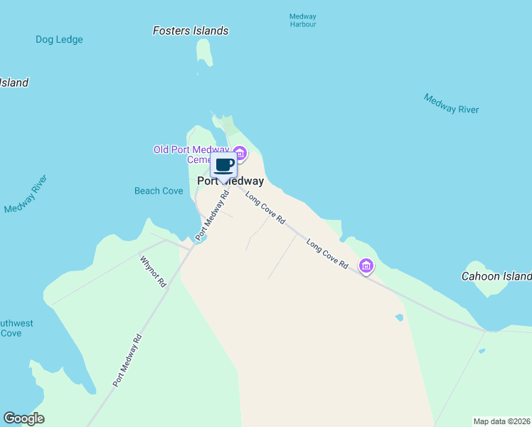 map of restaurants, bars, coffee shops, grocery stores, and more near 40 Long Cove Road in Port Medway