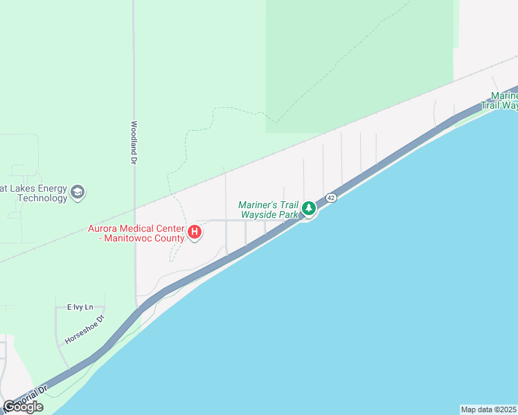 map of restaurants, bars, coffee shops, grocery stores, and more near 215 Jessie Street in Two Rivers